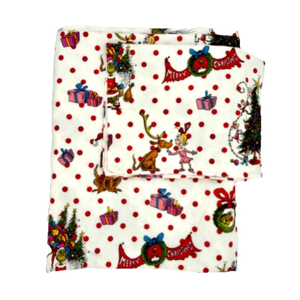 Pottery Barn Teen Dr. Seuss’s The Grinch & Max Flannel Twin Duvet Cover & Sham